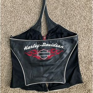 Harley Davidson Leather Halter top